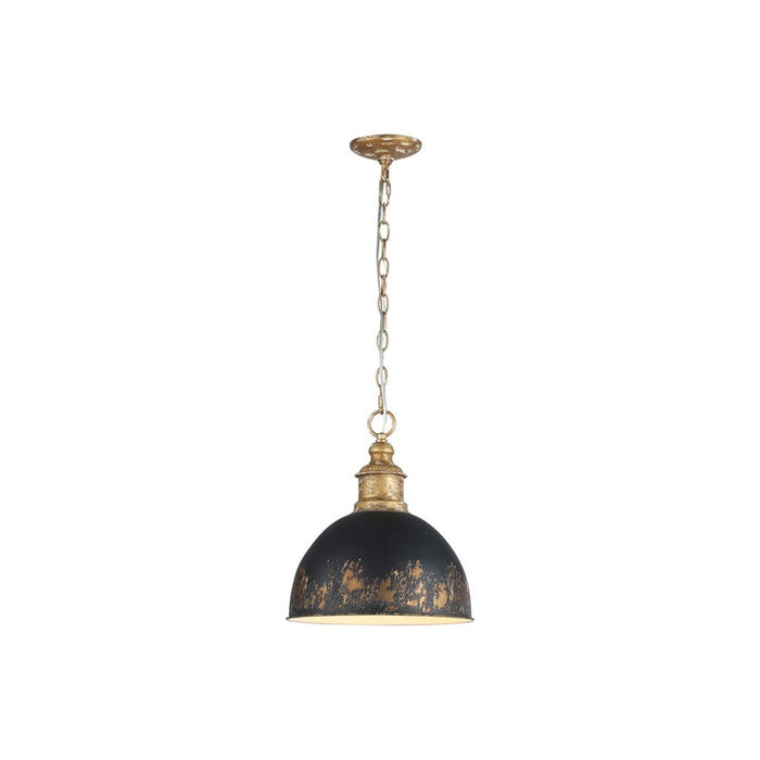 Golden Alison 1-Light Pendant, Vintage Gold/Weathered Black Iron - 0809-MVG-WBI