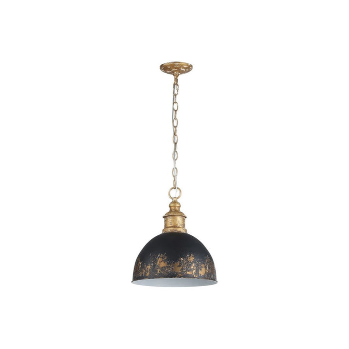 Golden Alison 1-Light Pendant, Vintage Gold/Weathered Black Iron