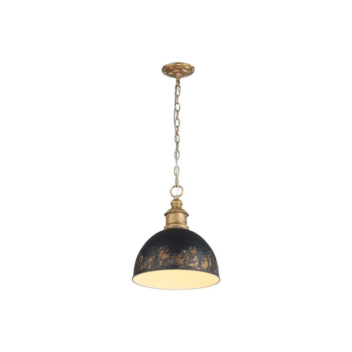 Golden Alison 1-Light Pendant, Vintage Gold/Weathered Black Iron