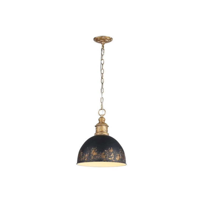 Golden Alison 1-Light Pendant, Vintage Gold/Weathered Black Iron