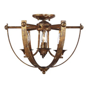 Golden Lighting Victoria 17in 4-Light Semi-Flush Mount | Traditional Heirloom Gold Steel | Entryway & Bedroom | Model 0815-4SF HG