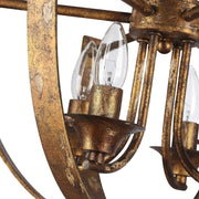 Golden Lighting Victoria 17in 4-Light Semi-Flush Mount | Traditional Heirloom Gold Steel | Entryway & Bedroom | Model 0815-4SF HG