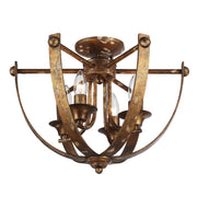 Golden Lighting Victoria 17in 4-Light Semi-Flush Mount | Traditional Heirloom Gold Steel | Entryway & Bedroom | Model 0815-4SF HG