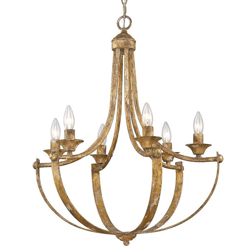 Golden Lighting Victoria 6 Light Chandelier, Heirloom Gold