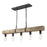 Golden Lighting Garrett 5 Light Linear Pendant, Antique Black Iron