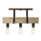 Golden Lighting Garrett 3 Light Semi-Flush, Antique Black Iron