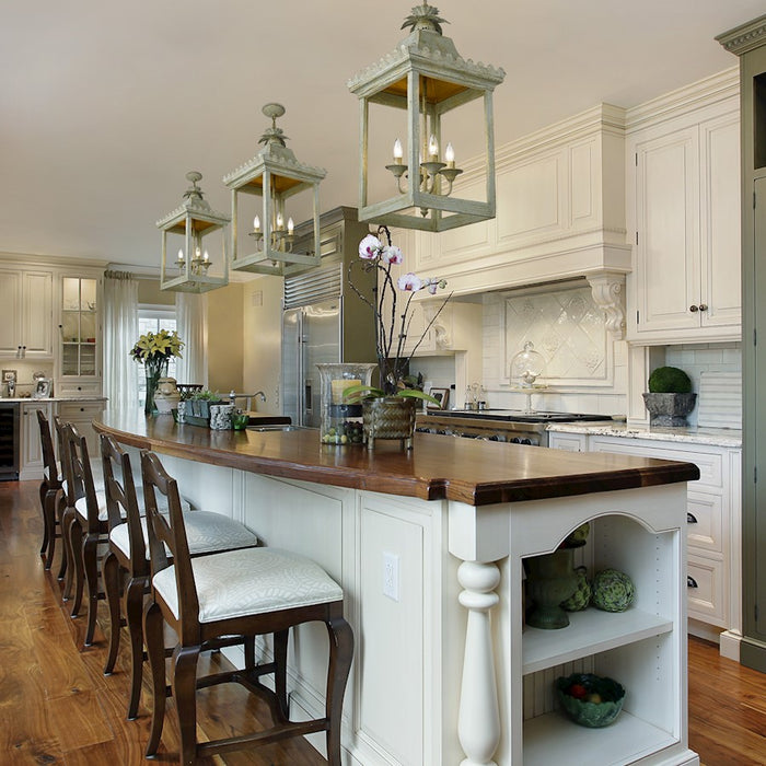 Golden Lighting Finley 4 Light Pendant, Vintage Sage