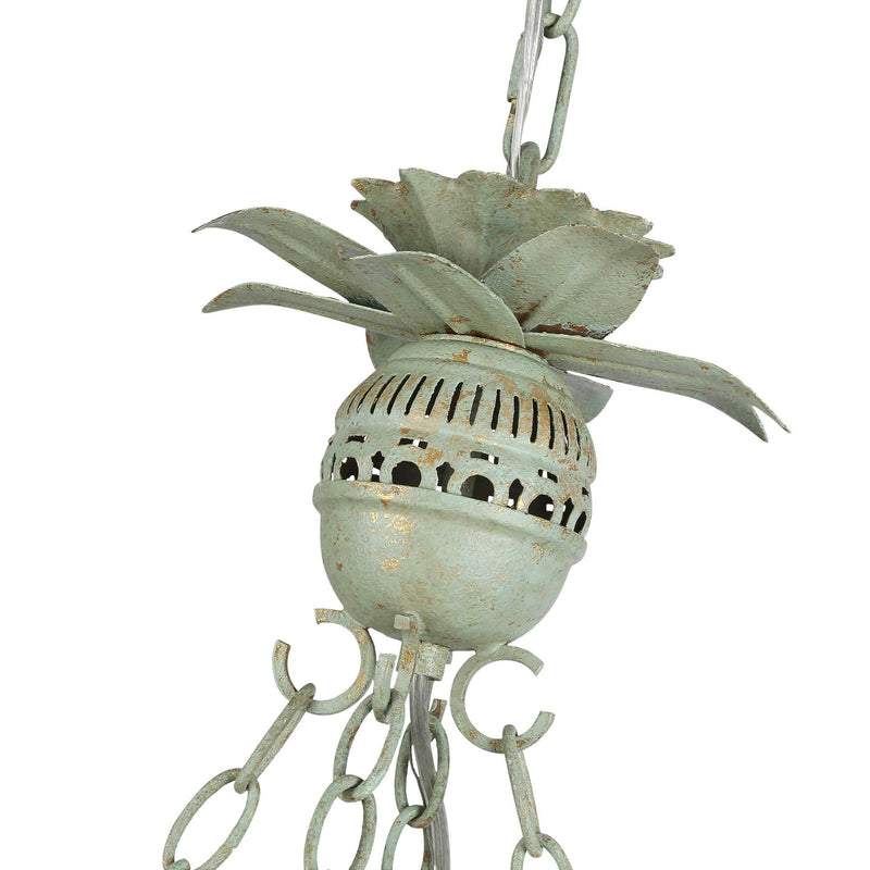 Golden Lighting Finley 42in 8-Light Chandelier | Traditional Vintage Sage Steel and Wood | Dining Room & Foyer | 42 x 42 x 32 in | Model 0838-8 VS