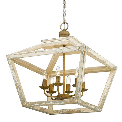 Golden Lighting Haiden 6 Light Pendant, Burnished Chestnut