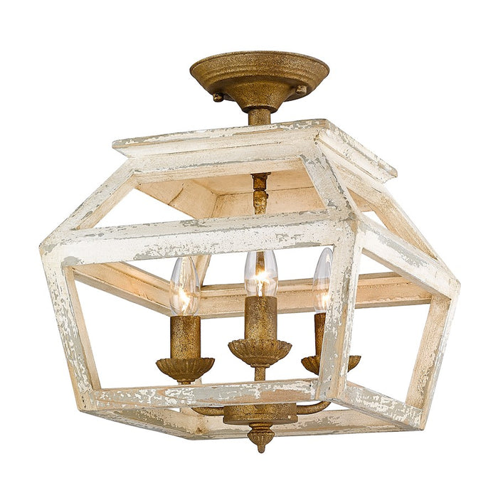Golden Lighting Haiden 3 Light Semi-Flush, Burnished Chestnut