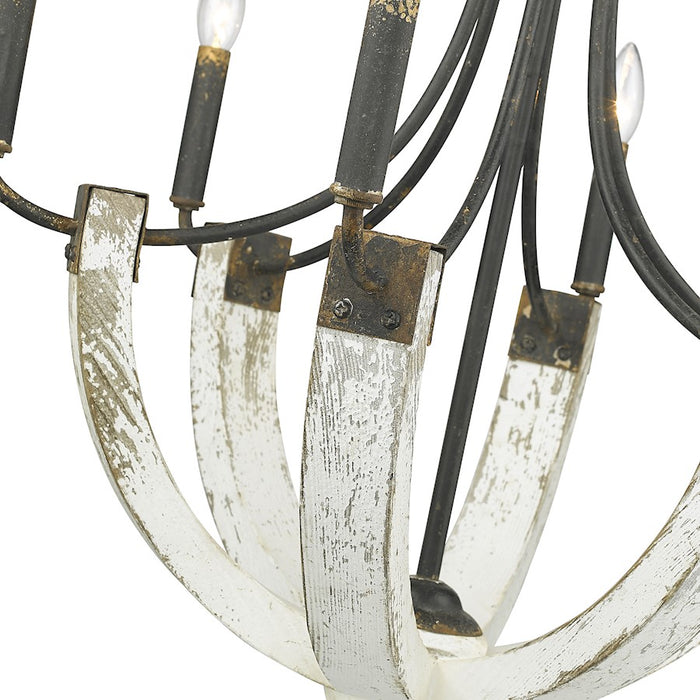 Golden Lighting Elwood 6 Light Chandelier, Antique Black Iron
