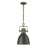 Golden Lighting Quarry 1 Light Mini Pendant, Antique Black Iron