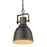 Golden Lighting Quarry 1 Light Mini Pendant, Antique Black Iron