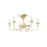 Golden Lillianne 6-Light Semi-Flush, Antique Ivory/No Shade - 0846-6SFAI