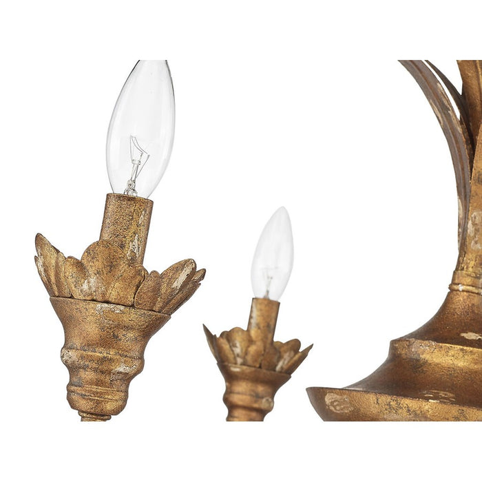 Golden Lillianne 6-Light Semi-Flush, Heirloom Gold/No Shade