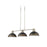 Golden Kinsley 3-Lt Linr Pendant, Galvanized Steel/Black Iron - 0865-3LPAGV-ABI