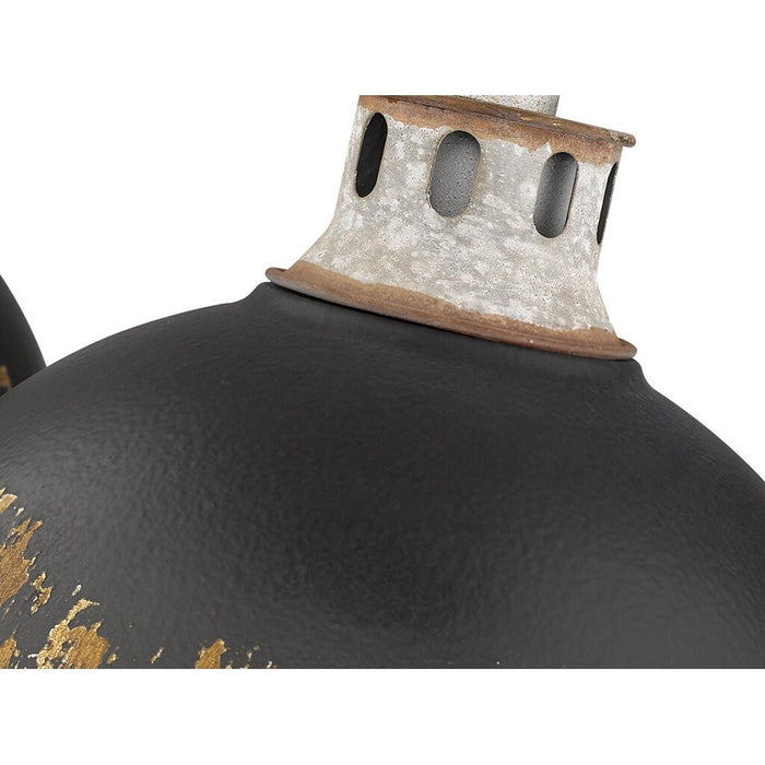 Golden Kinsley 3-Lt Linr Pendant, Galvanized Steel/Black Iron