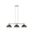 Golden Kinsley 3-Lt Linr Pendant, Galvanized Steel/Black Iron