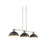Golden Kinsley 3-Lt Linr Pendant, Galvanized Steel/Black Iron