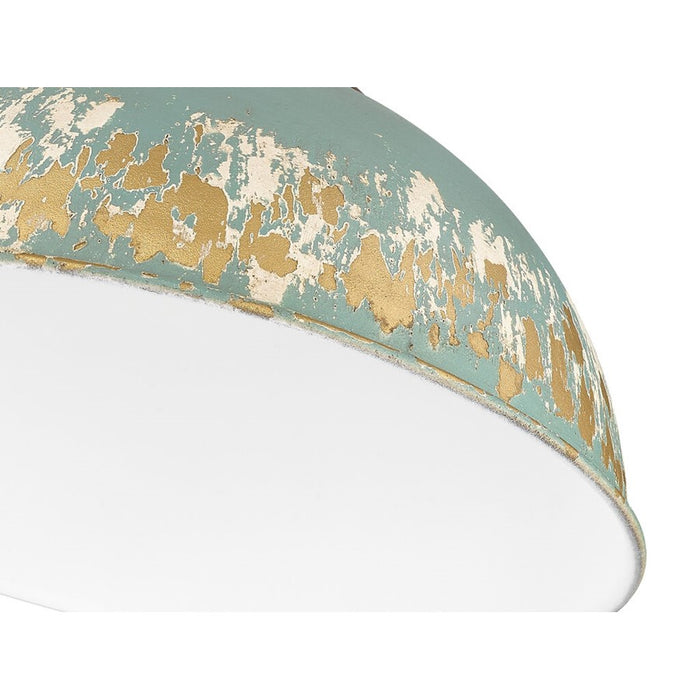 Golden Kinsley 3-Lt Linear Pendant, Aged Steel/Antique Teal