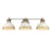 Golden Lighting Kinsley 3 Light Bath, Galvanized Steel