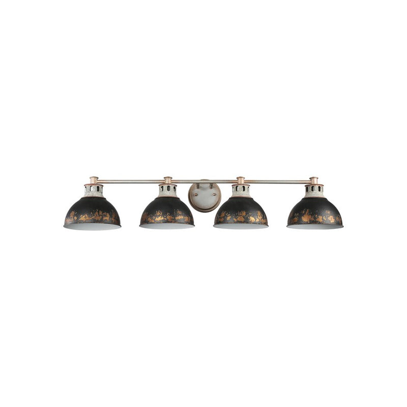 Golden Kinsley 4-Lght Vanity, Galvanized Steel/Black Iron