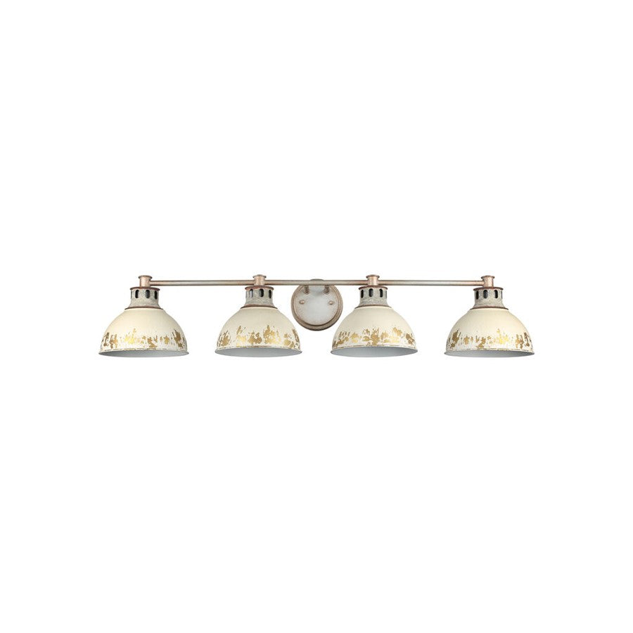 Golden Kinsley 4-Light Vanity, Galvanized Steel/Antique Ivory - 0865-BA4AGV-AI