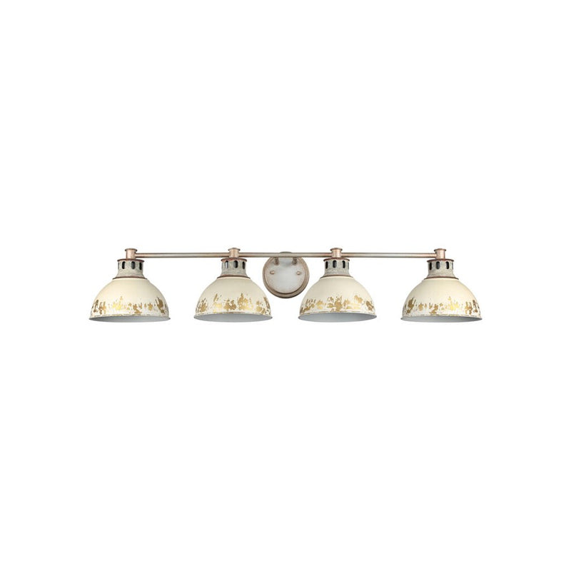 Golden Kinsley 4-Light Vanity, Galvanized Steel/Antique Ivory