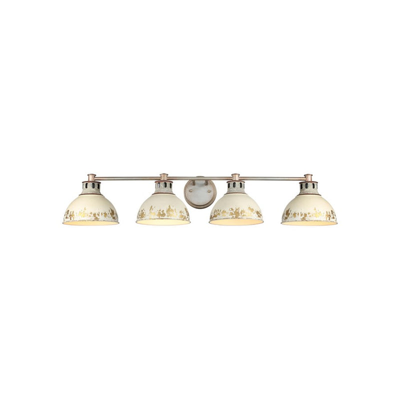 Golden Kinsley 4-Light Vanity, Galvanized Steel/Antique Ivory