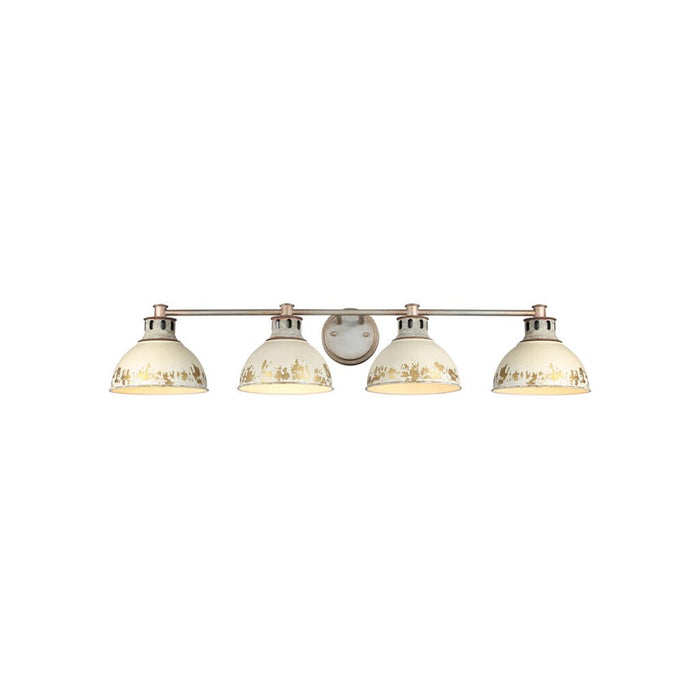 Golden Kinsley 4-Light Vanity, Galvanized Steel/Antique Ivory