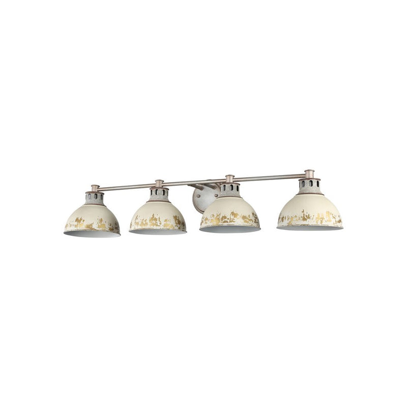 Golden Kinsley 4-Light Vanity, Galvanized Steel/Antique Ivory