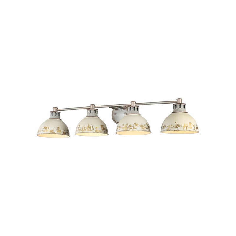 Golden Kinsley 4-Light Vanity, Galvanized Steel/Antique Ivory