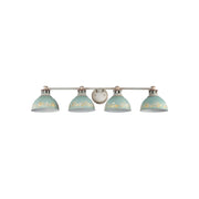 Golden Kinsley 4-Light Vanity, Galvanized Steel/Antique Teal - 0865-BA4AGV-TEAL