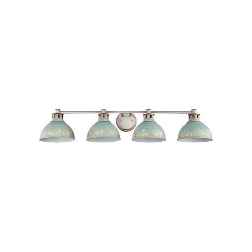 Golden Kinsley 4-Light Vanity, Galvanized Steel/Antique Teal
