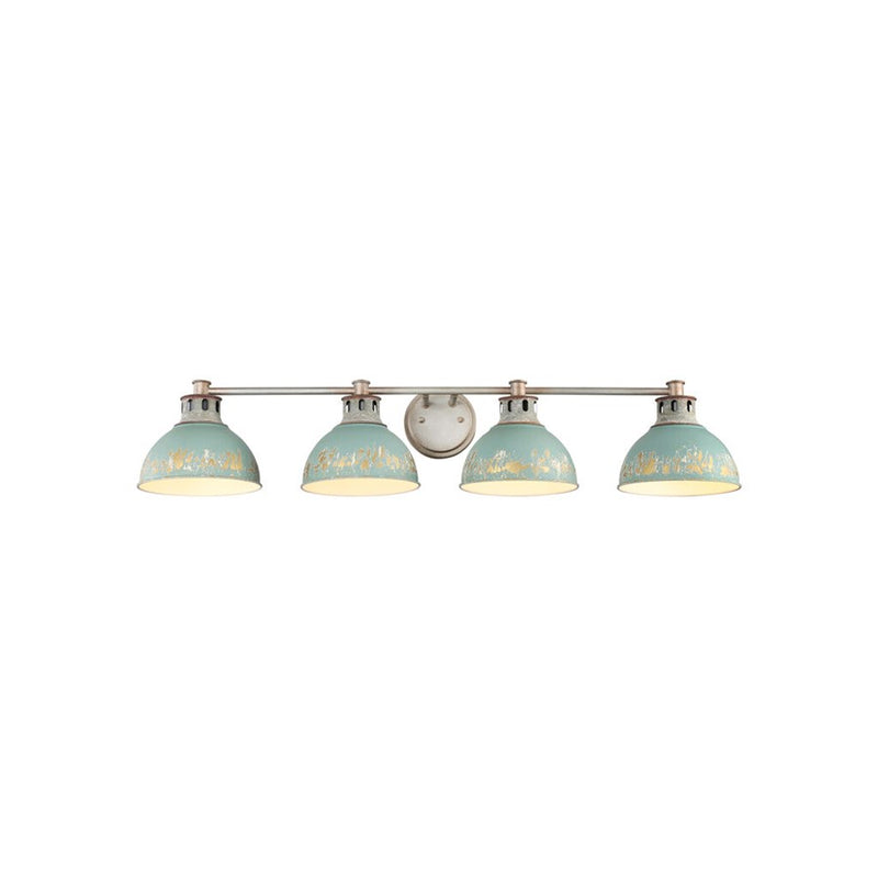 Golden Kinsley 4-Light Vanity, Galvanized Steel/Antique Teal