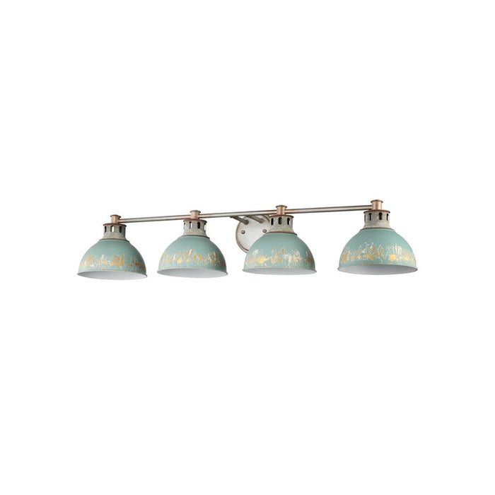Golden Kinsley 4-Light Vanity, Galvanized Steel/Antique Teal