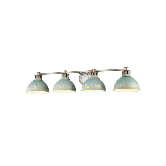 Golden Kinsley 4-Light Vanity, Galvanized Steel/Antique Teal