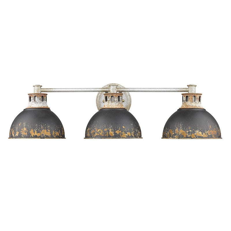 Golden Lighting Kinsley 2-Lt Flush Mount, Galvanized Steel