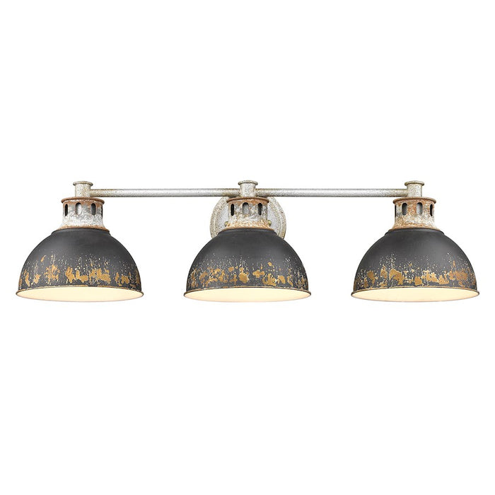 Golden Lighting Kinsley 2-Lt Flush Mount, Galvanized Steel