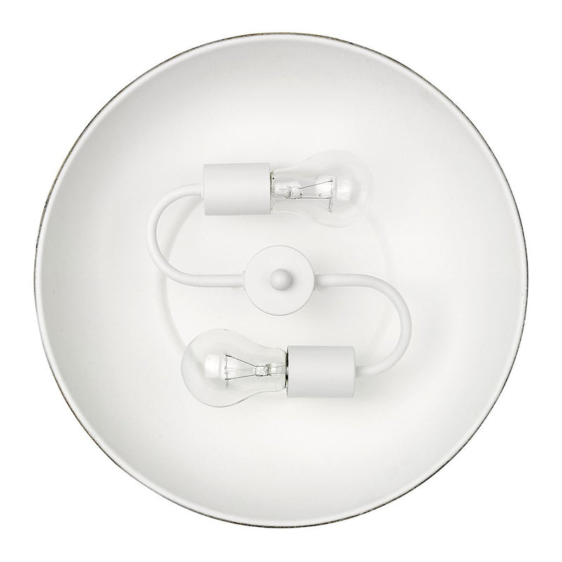 Golden Lighting Kinsley 2-Lt Flush Mount, Galvanized Steel