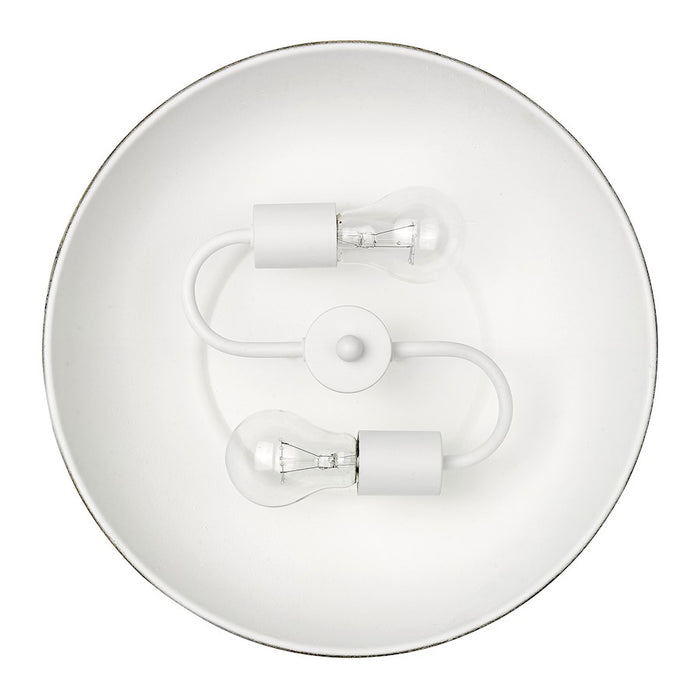 Golden Lighting Kinsley 2-Lt Flush Mount, Galvanized Steel
