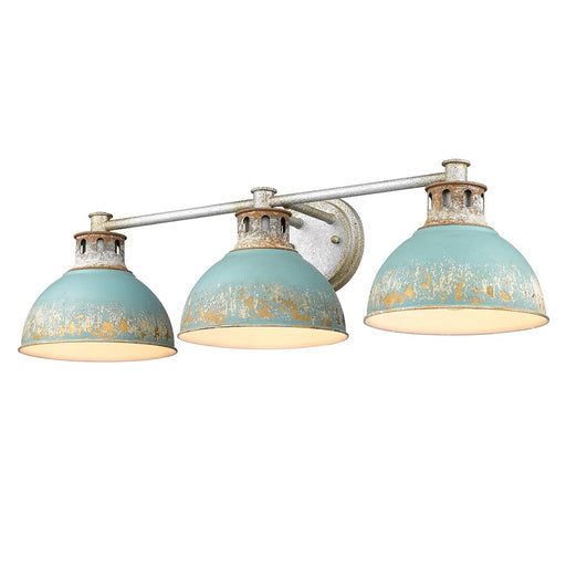 Golden Lighting Kinsley 2-Lt Flush Mount, Galvanized Steel