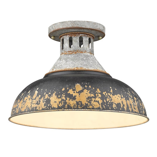 Golden Lighting Kinsley 1 Light Semi-Flush, Steel