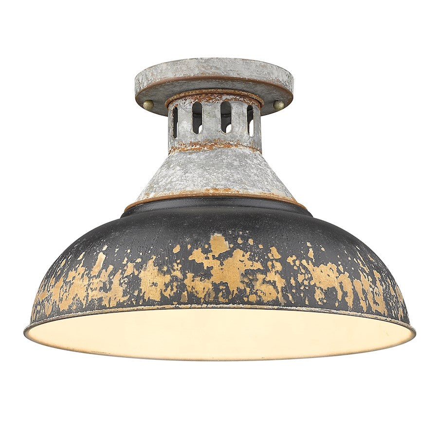 Golden Lighting Kinsley 1 Light Semi-Flush, Steel