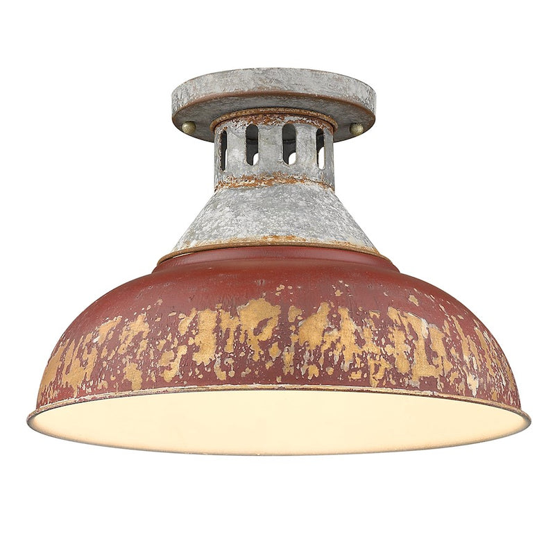 Golden Lighting Kinsley 1 Light Semi-Flush, Steel