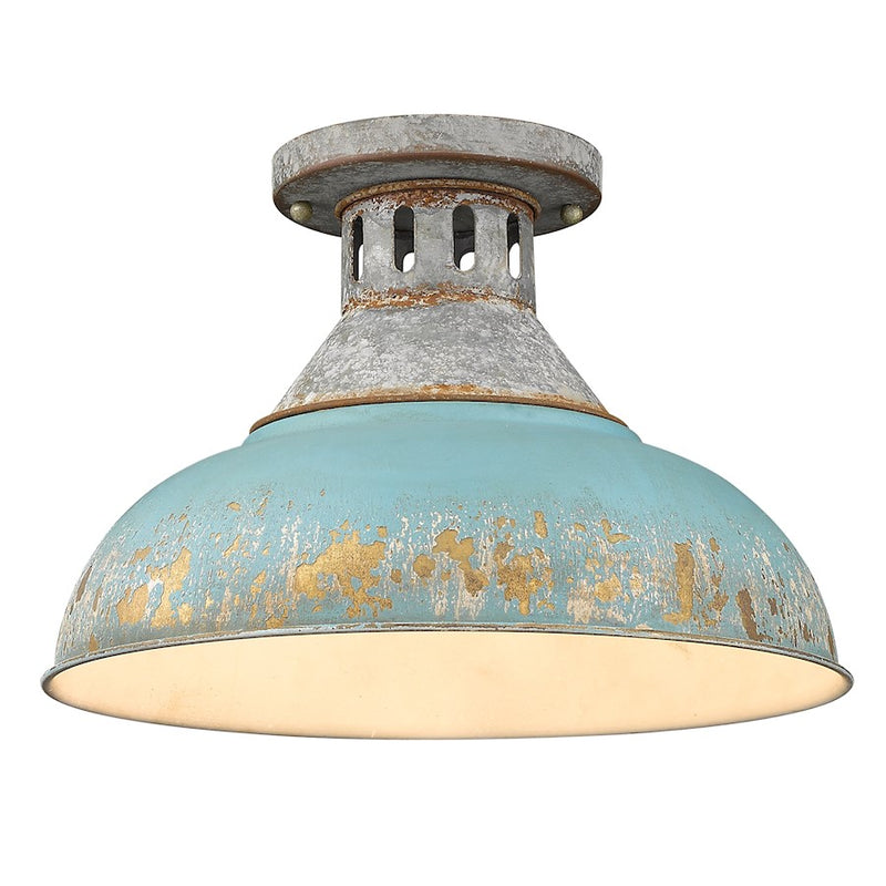 Golden Lighting Kinsley 1 Light Semi-Flush, Steel
