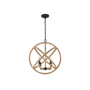 Golden Lighting Marina 4-Light Chandelier, Natural Black/No Shade - 0868-4NB