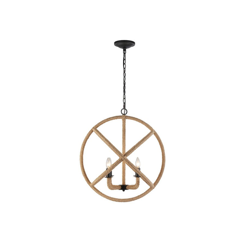 Golden Lighting Marina 4-Light Chandelier, Natural Black/No Shade