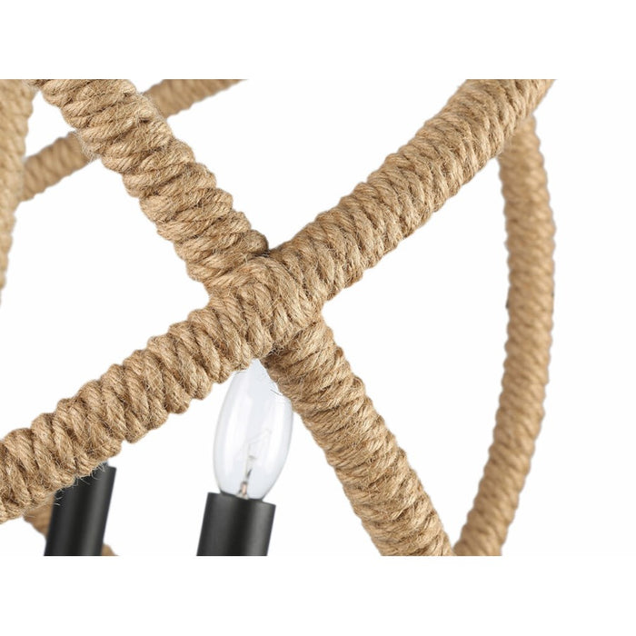 Golden Lighting Marina 4-Light Chandelier, Natural Black/No Shade