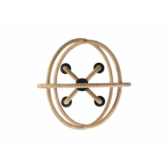 Golden Lighting Marina 4-Light Chandelier, Natural Black/No Shade